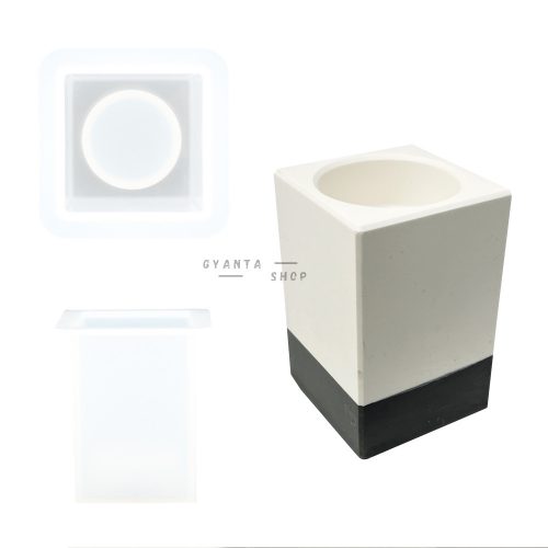 Silicone mold - big cube candle holder